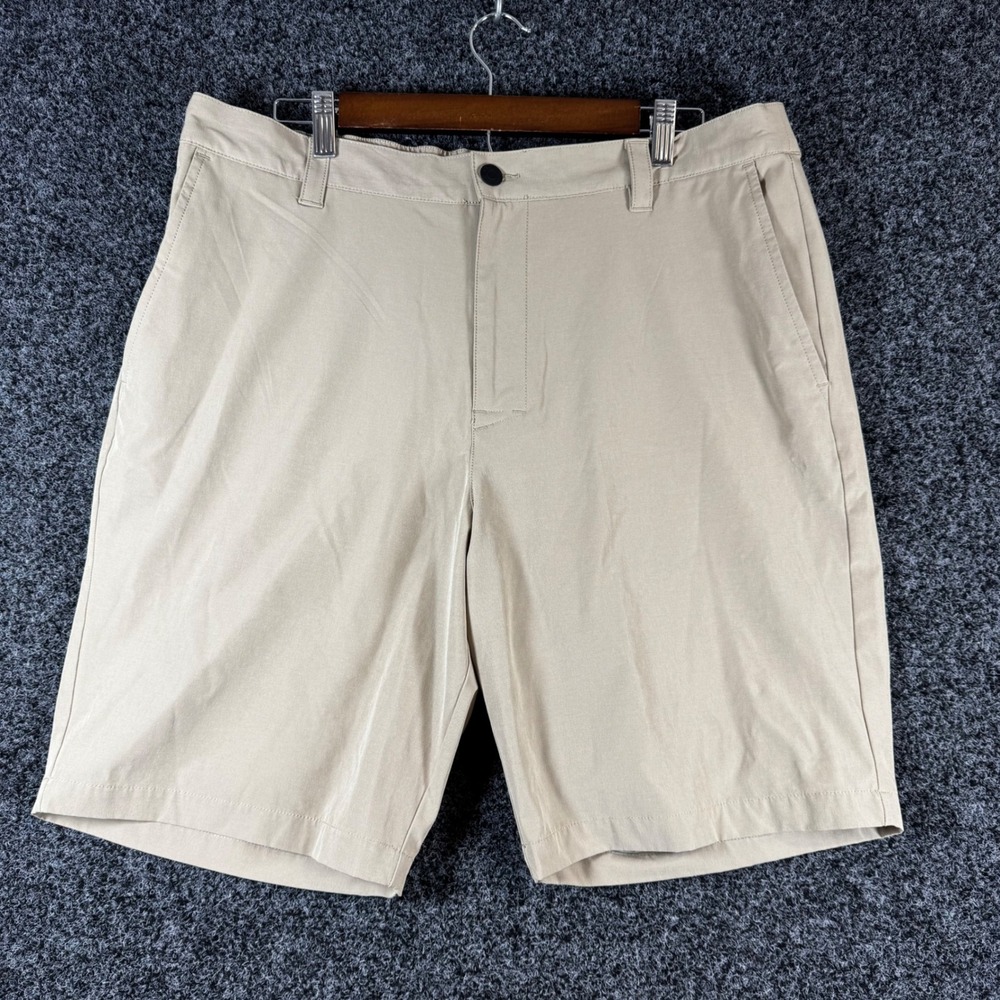 Banana Republic Mens 38 Khaki Tan Stretch Performance Ripstop Shorts Casual 9"